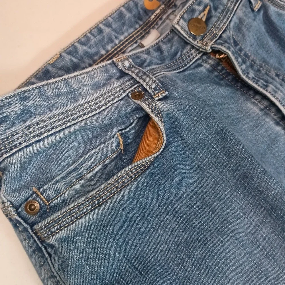 Carhartt Men Original Fit Bootcut Jeans Light Wash Denim‎ Size 10 Regular